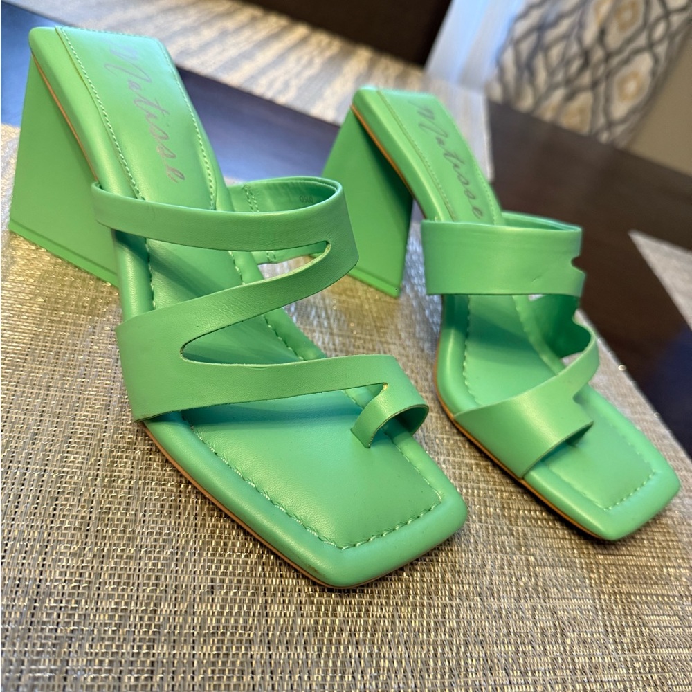 Green Strappy Heeled Sandals